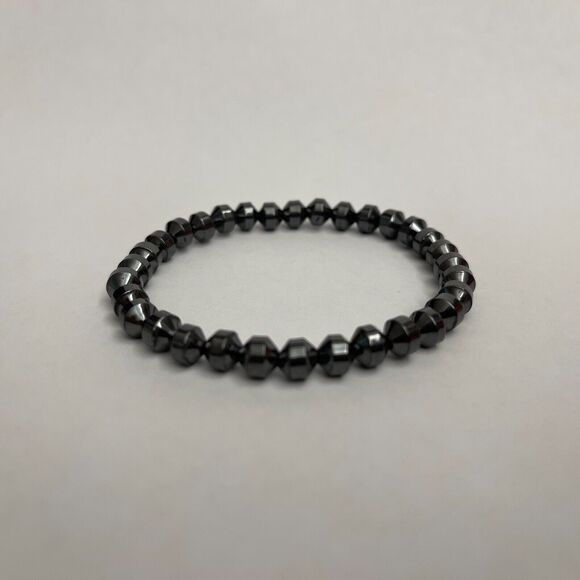 Hematite Black Stones Beaded Beads Fashion Stretch Bracelet - Picture 1 of 3